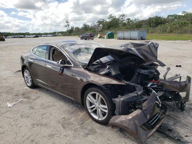 5YJSA1H10EFP56574 - 2014 TESLA MODEL S Շագանակագույն լուսանկար 1