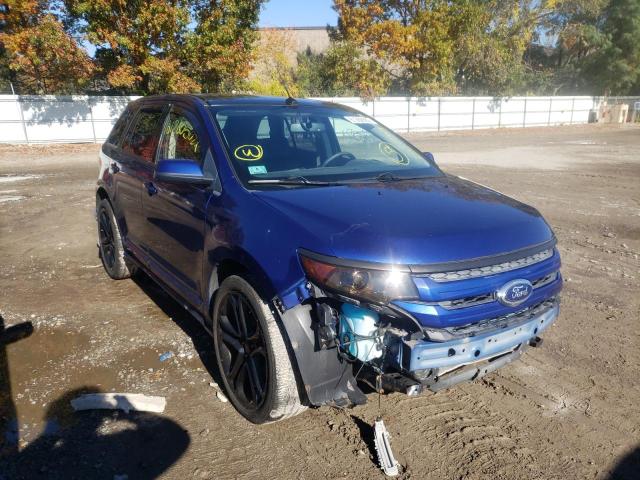 2FMDK4AKXDBA66946 - 2013 FORD EDGE SPORT BLUE photo 1