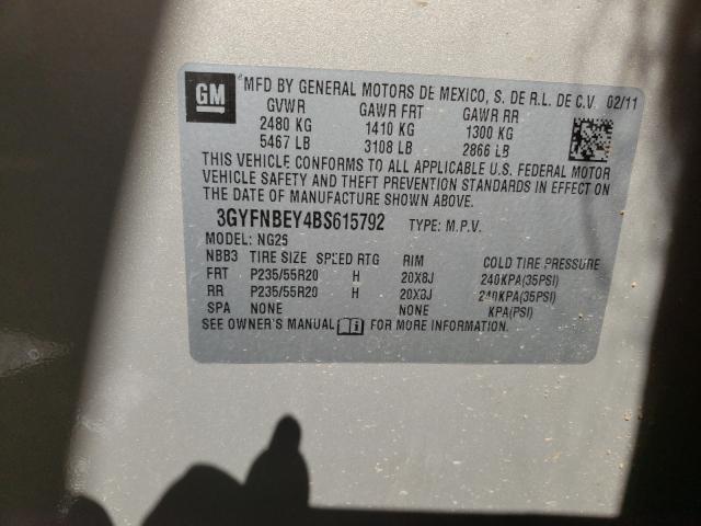 3GYFNBEY4BS615792 - 2011 CADILLAC SRX PERFOR თაფლისფერი ფოტო 10