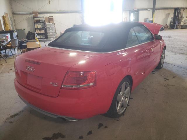 WAUEF48HX8K009758 - 2008 AUDI A4 S-LINE RED photo 4