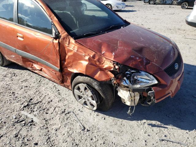 KNADE223896497831 - 2009 KIA RIO BASE ORANGE photo 9