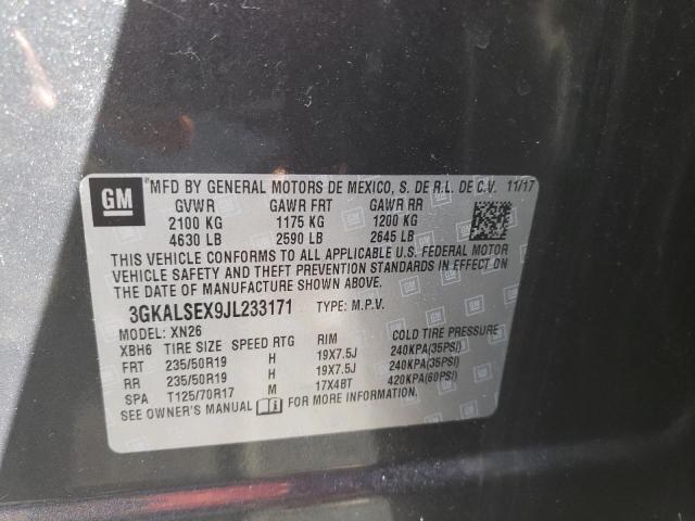 3GKALSEX9JL233171 - 2018 GMC TERRAIN DE GRAY photo 10