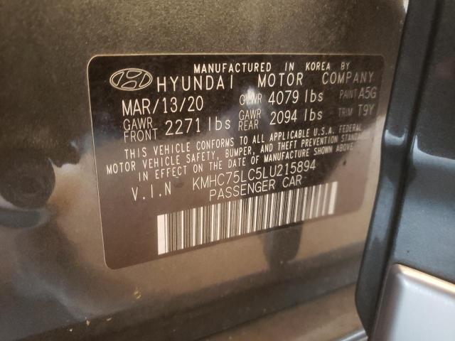 KMHC75LC5LU215894 - 2020 HYUNDAI IONIQ SE CHARCOAL photo 10