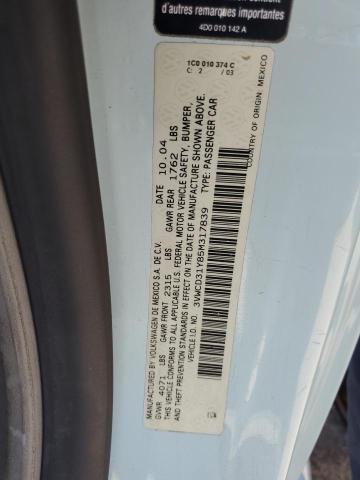 3VWCD31Y85M317839 - 2005 VOLKSWAGEN NEW BEETLE 蓝色 照片 10