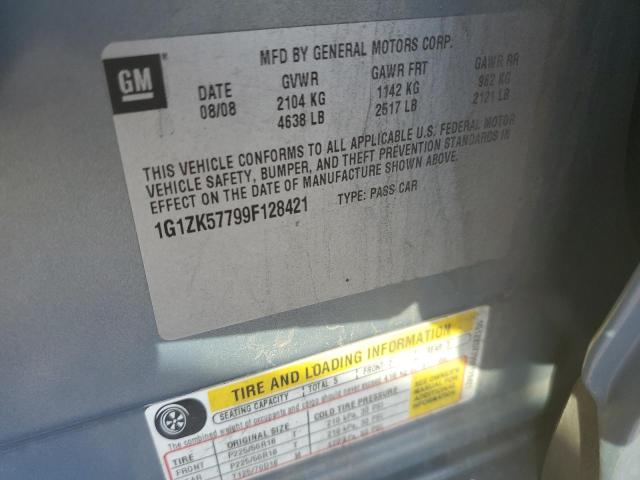 1G1ZK57799F128421 - 2009 CHEVROLET MALIBU LTZ ნაცრისფერი ფოტო 10