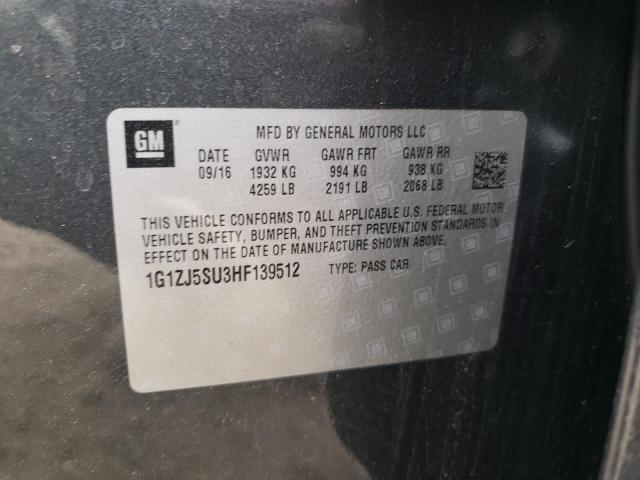 1G1ZJ5SU3HF139512 - 2017 CHEVROLET MALIBU HYB GRAY photo 10