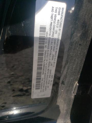 3VW1K7AJ1BM090285 - 2011 VOLKSWAGEN JETTA BASE Սև լուսանկար 10