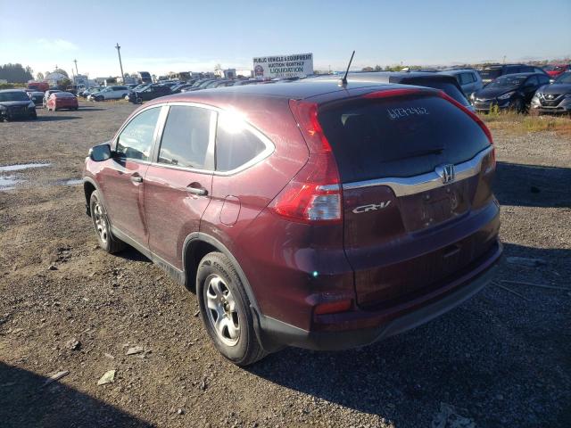 2HKRM4H32FH114174 - 2015 HONDA CR-V LX BURGUNDY photo 3