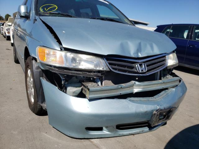 5FNRL18984B011228 - 2004 HONDA ODYSSEY EX TEAL photo 9