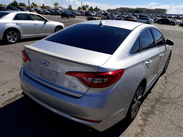 5NPE34AF3FH068005 - 2015 HYUNDAI SONATA SPO SILVER photo 4