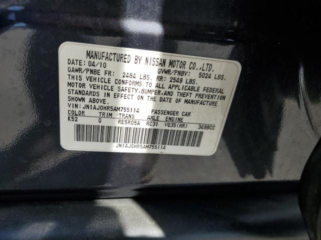 JN1AJ0HR5AM755114 - 2010 INFINITI EX35 BASE Boz foto 10