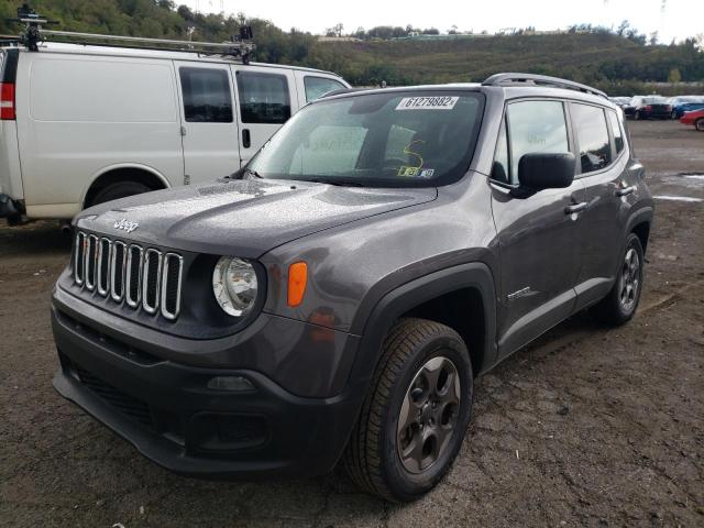 ZACCJBAB3HPF32855 - 2017 JEEP RENEGADE GRAY photo 2