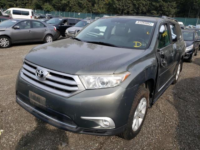 5TDBK3EH5CS154451 - 2012 TOYOTA HIGHLANDER GREEN photo 2