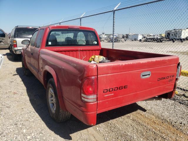 1D7GL12K54S589556 - 2004 DODGE DAKOTA SXT RED photo 3