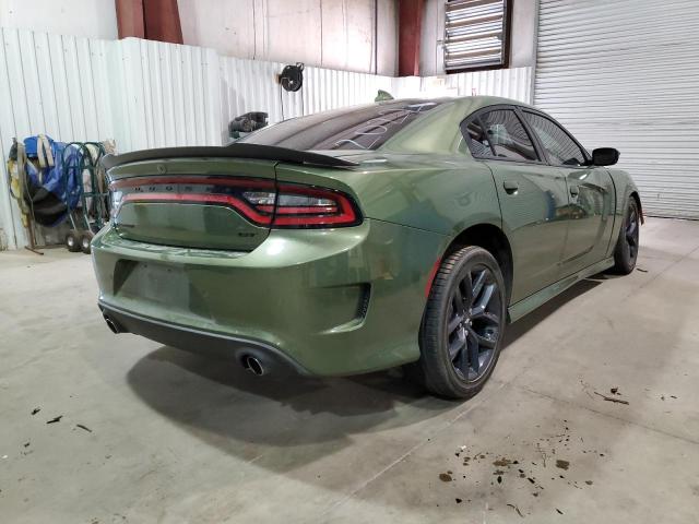 2C3CDXHG9MH673130 - 2021 DODGE CHARGER GT GREEN photo 4