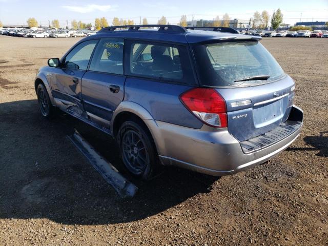 4S4BP60C387316332 - 2008 SUBARU OUTBACK BLUE photo 3