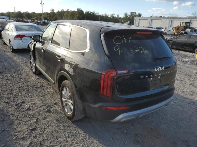 5XYP24HC6NG236328 - 2022 KIA TELLURIDE BLACK photo 3