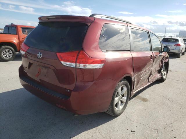 5TDKK3DC5DS339302 - 2013 TOYOTA SIENNA LE BURGUNDY photo 4