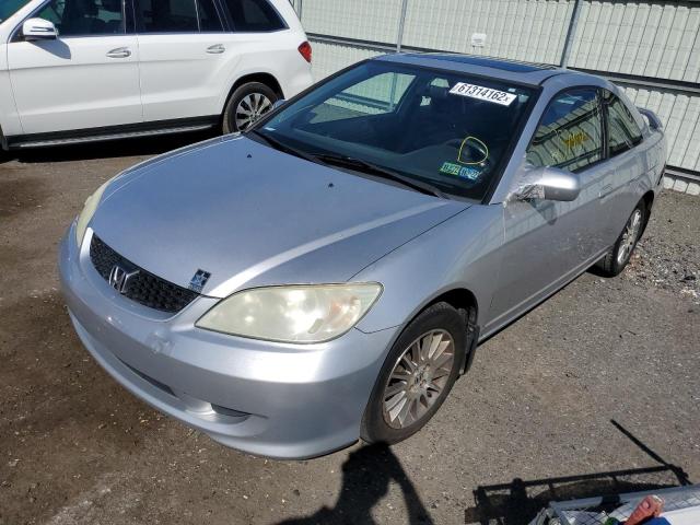 1HGEM22945L013116 - 2005 HONDA CIVIC EX SILVER photo 2