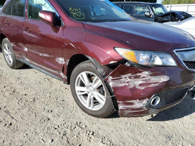 5J8TB4H52DL008167 - 2013 ACURA RDX BURGUNDY photo 9