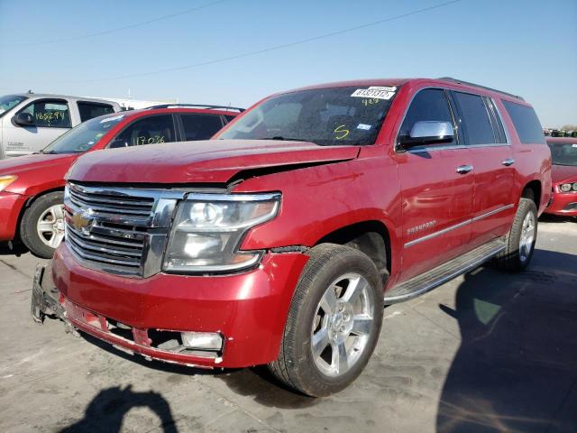 1GNSK5EC2FR643075 - 2015 CHEVROLET SUBURBAN K RED photo 2