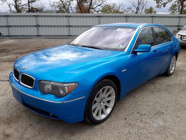 WBAGN63443DR18572 - 2003 BMW 7 SERIES BLUE photo 2