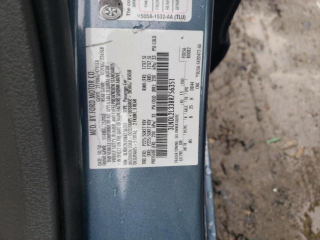 3LNDL2L33BR756351 - 2011 LINCOLN MKZ HYBRID BLUE photo 10