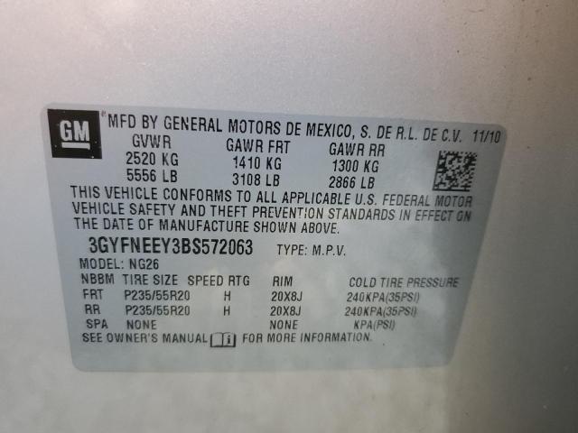 3GYFNEEY3BS572063 - 2011 CADILLAC SRX PERFOR 金色 照片 10