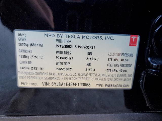 5YJSA1E48FF103068 - 2015 TESLA MODEL S Սև լուսանկար 10