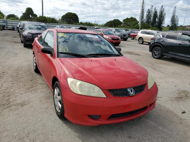 1HGEM221X4L041009 - 2004 HONDA CIVIC DX V RED photo 1