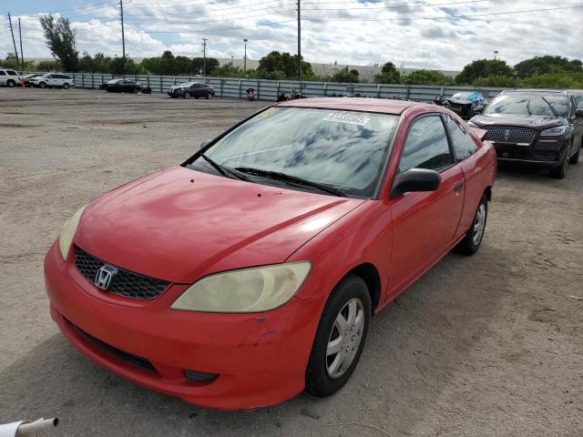 1HGEM221X4L041009 - 2004 HONDA CIVIC DX V RED photo 2