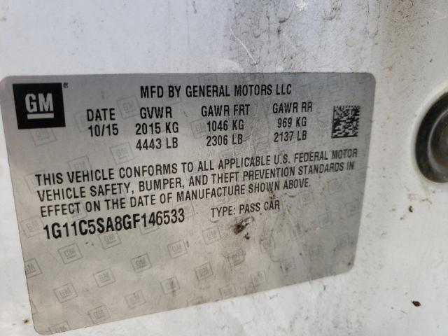 1G11C5SA8GF146533 - 2016 CHEVROLET MALIBU LIM 白色 照片 10