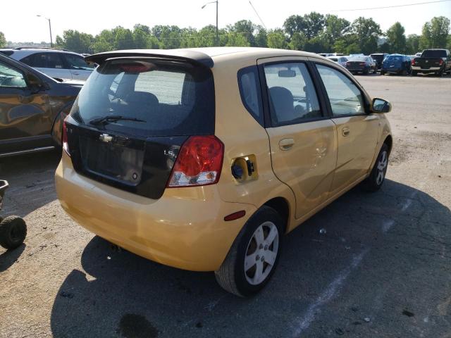 KL1TD66647B770532 - 2007 CHEVROLET AVEO BASE YELLOW photo 4