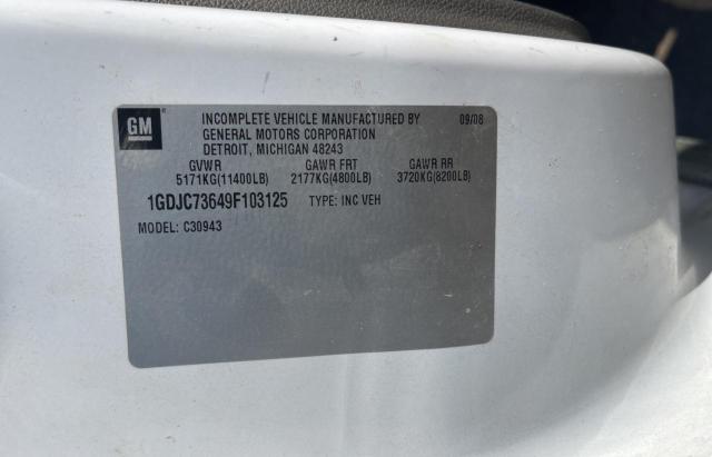 1GDJC73649F103125 - 2009 GMC SIERRA C35 WHITE photo 10