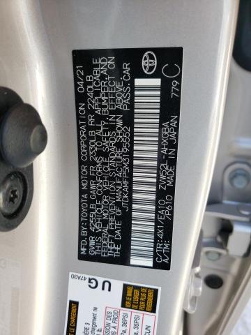 JTDKAMFP5M3195552 - 2021 TOYOTA PRIUS PRIM 银色 照片 10