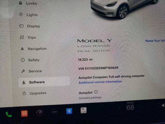 5YJYGDEE5MF193649 - 2021 TESLA MODEL Y أبيض صورة 8