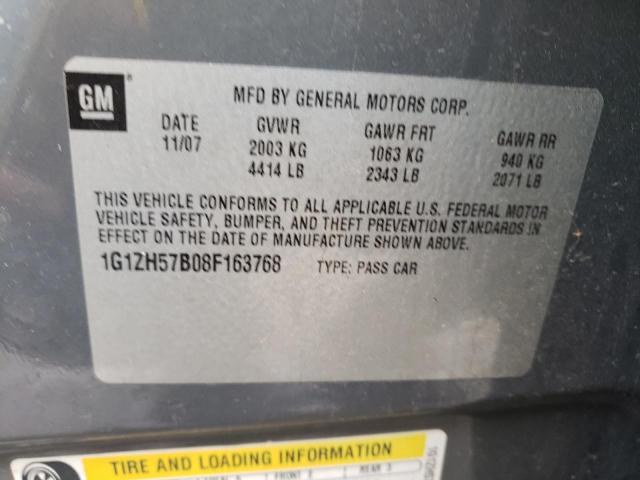 1G1ZH57B08F163768 - 2008 CHEVROLET MALIBU 1LT 灰色 照片 10