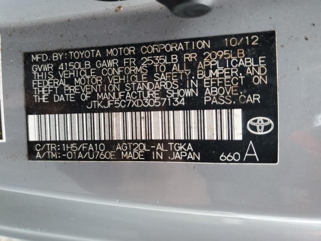 JTKJF5C7XD3057134 - 2013 TOYOTA SCION TC Gri fotoğraf 10