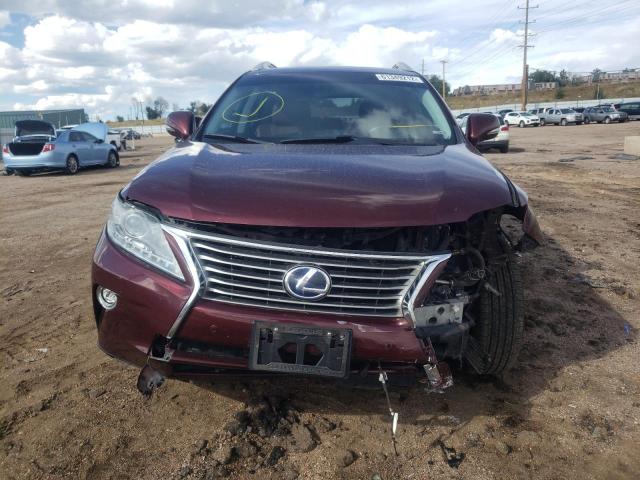 2T2BC1BA9FC001735 - 2015 LEXUS RX 450H BURGUNDY photo 9