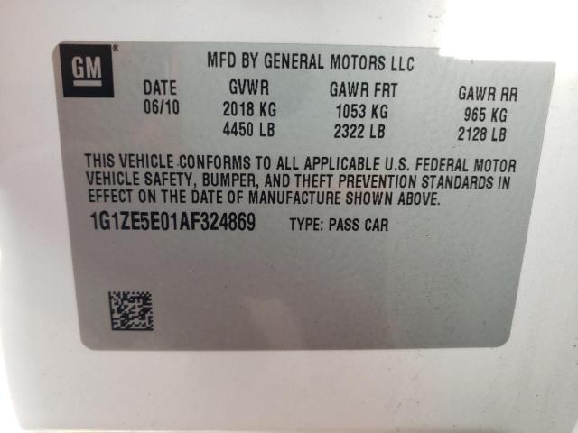 1G1ZE5E01AF324869 - 2010 CHEVROLET MALIBU LTZ თეთრი ფოტო 10