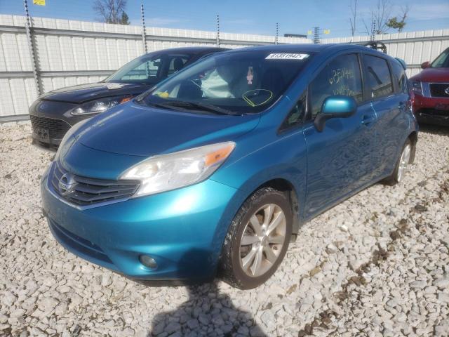 3N1CE2CP3EL383562 - 2014 NISSAN VERSA NOTE BLUE photo 2