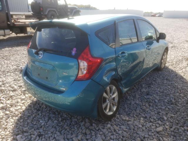 3N1CE2CP3EL383562 - 2014 NISSAN VERSA NOTE BLUE photo 4