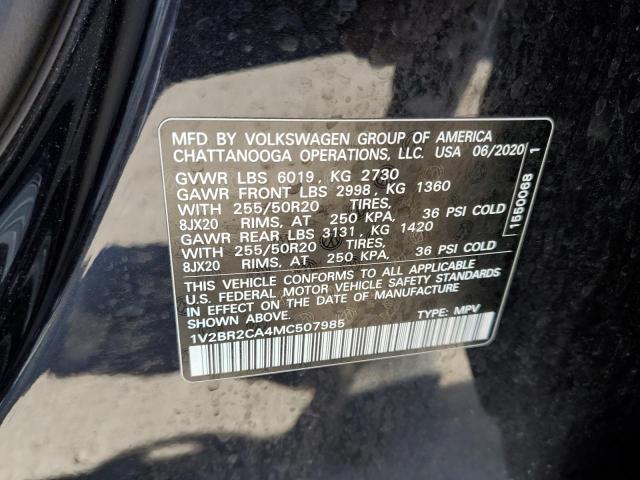 1V2BR2CA4MC507985 - 2021 VOLKSWAGEN ATLAS SEL Qara foto 10