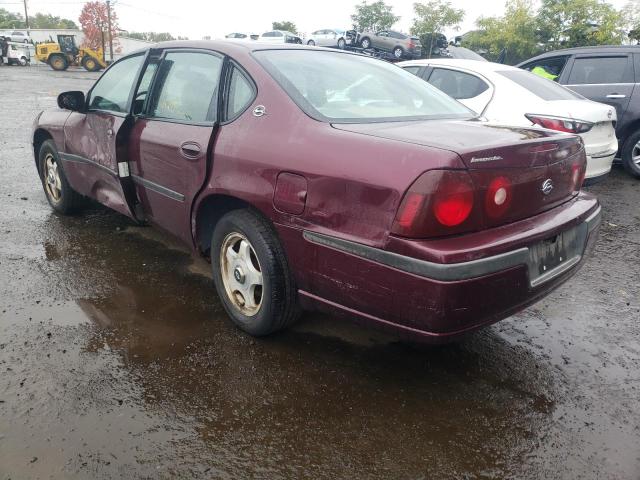 2G1WF52E639311952 - 2003 CHEVROLET IMPALA BURGUNDY photo 3