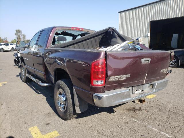 3D7KU28D74G160349 - 2004 DODGE RAM 2500 S MAROON photo 3