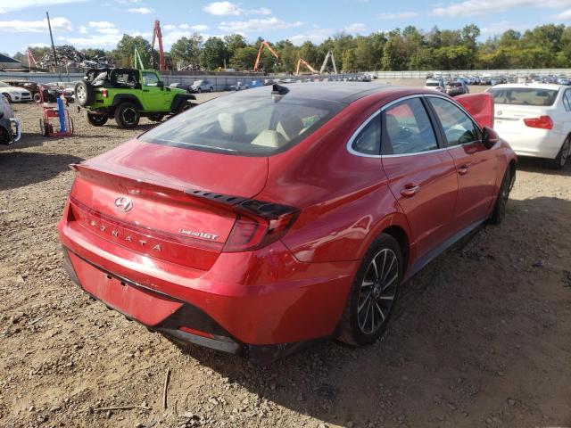 5NPEH4J26MH101770 - 2021 HYUNDAI SONATA LIM RED photo 4