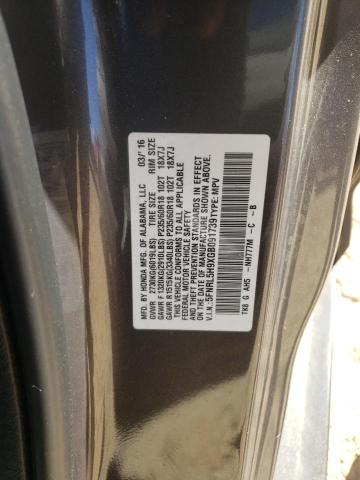 5FNRL5H9XGB091739 - 2016 HONDA ODYSSEY TO GRAY photo 10