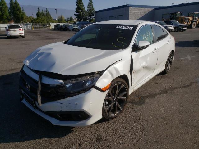 2HGFC2F87KH587162 - 2019 HONDA CIVIC SPOR WHITE photo 2
