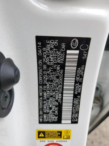 JTHBW1GG3E2****** - 2014 LEXUS ES 300H WHITE photo 10