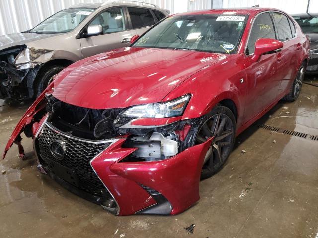 JTHBZ1BL3JA013542 - 2018 LEXUS GS 350 BAS RED photo 2